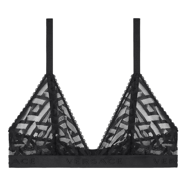 Versace La Greca Tulle Bralette "Black"
