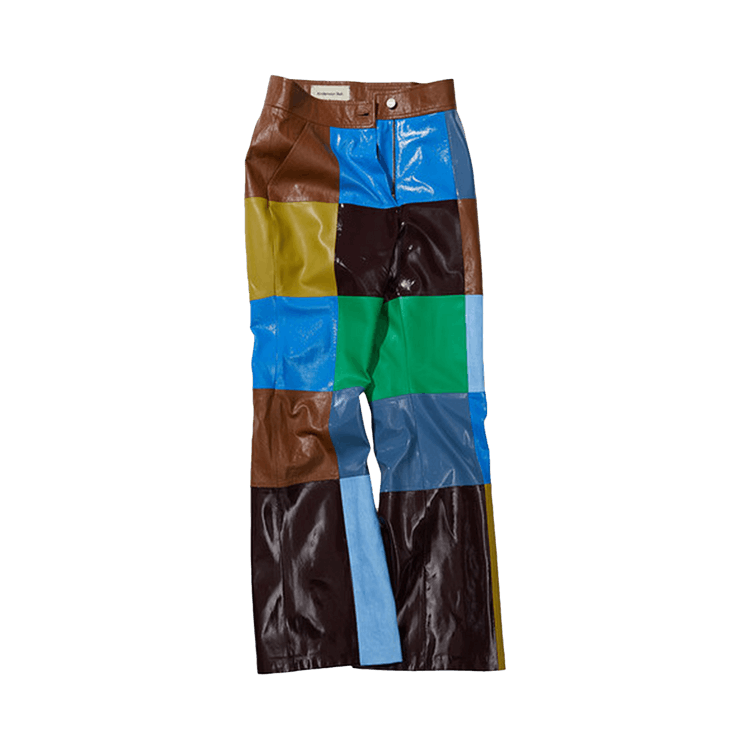 Andersson Bell Lexi Faux Leather Checkerboard Pants "Multicolor"