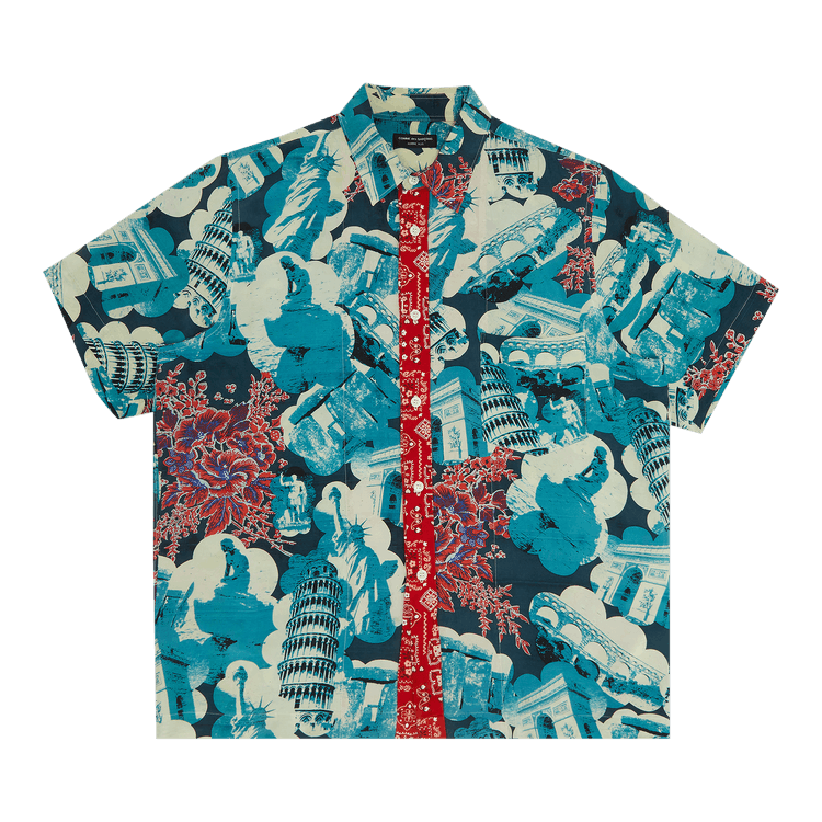 Comme des Garçons Monuments Printed Short-Sleeve Shirt "Blue"