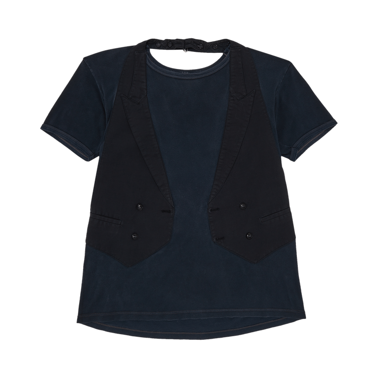 MM6 Maison Margiela Reconstructed Artisanal Vest T-Shirt 'Navy
