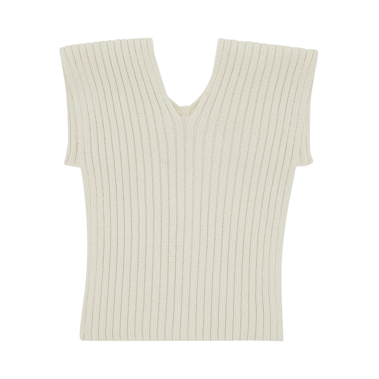 Maison Margiela V Neck Knit Stole Vest "Cream"