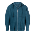 Homme Plissé Issey Miyake Cotton Surface Pleated Hoodie "Blue"
