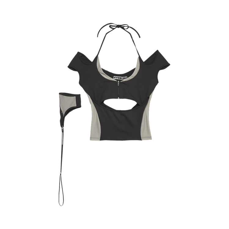 Hyein Seo Halter Racer Top "Dark Grey"