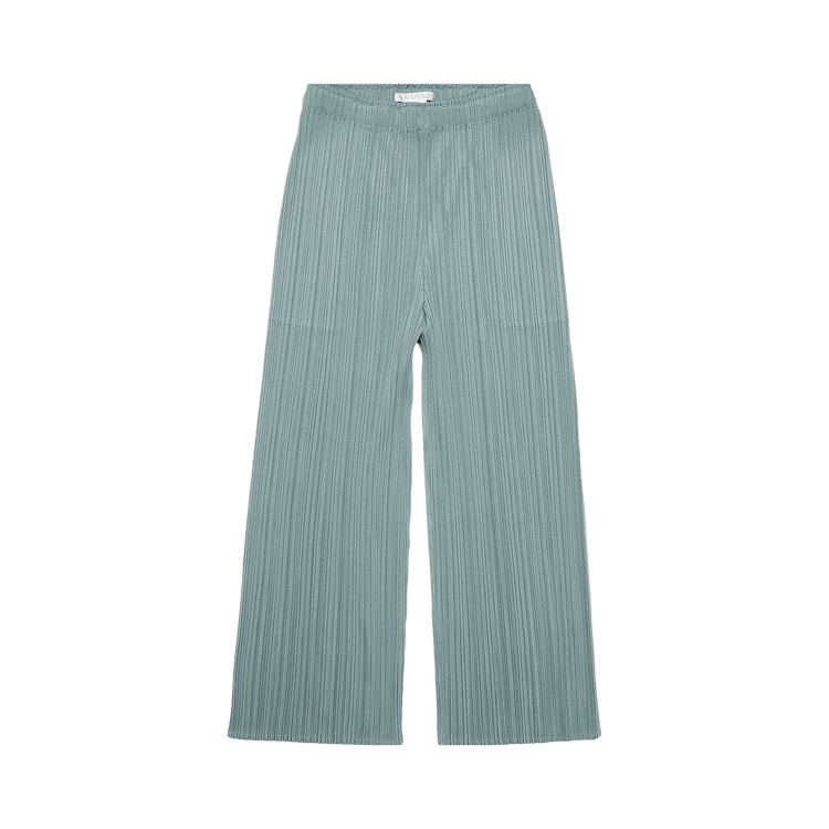 Pleats Please Issey Miyake Wide Leg Straight Pants "Sage Green"