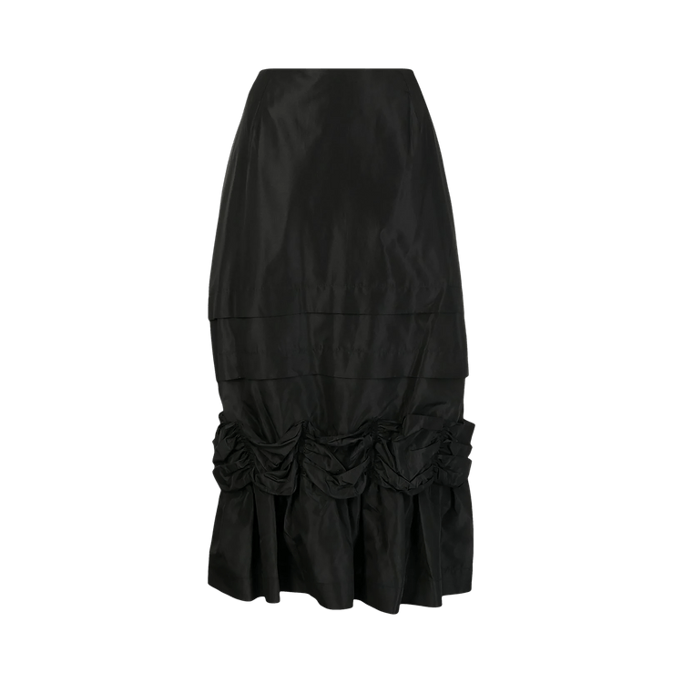 Simone Rocha Long Fishtail Skirt With Gathered Ribbon "Black"