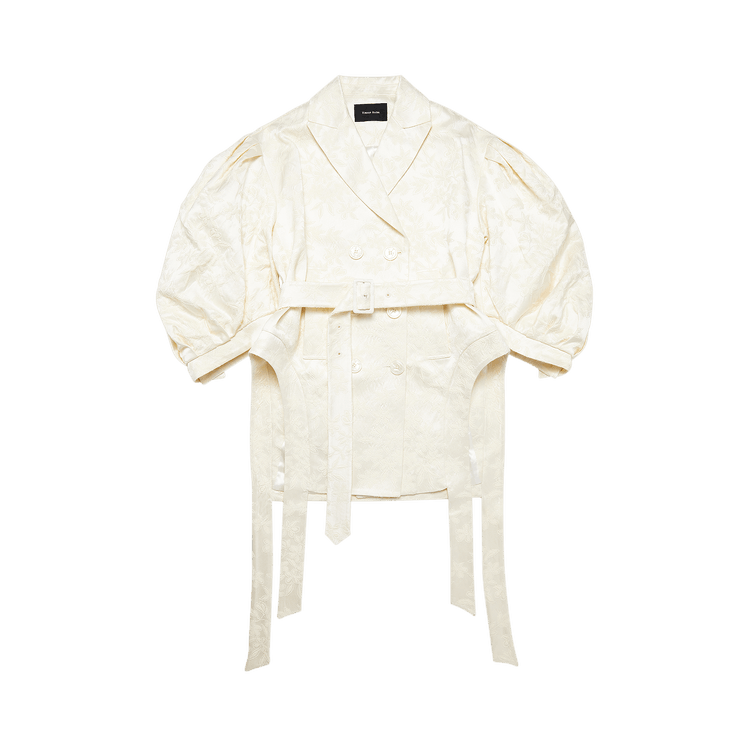Simone Rocha Signature Sleeve Longline Jacket With Hip Cut Out "Cream"