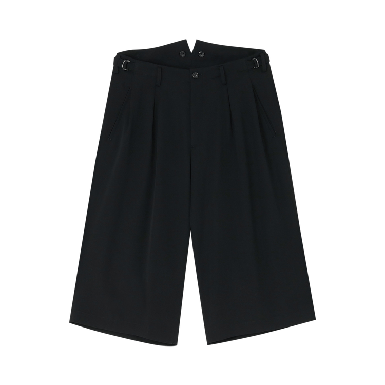 Yohji Yamamoto Pour Homme Gabardine Cropped Suspenders Pants "Black"