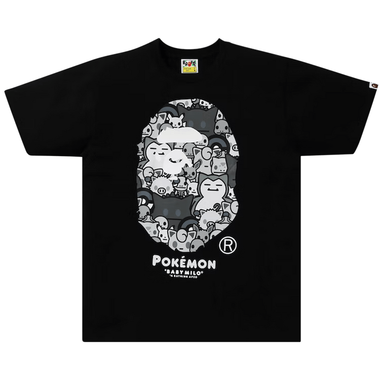 BAPE Baby Milo x Pokemon Monotone Ape Head Tee #2 "Black"