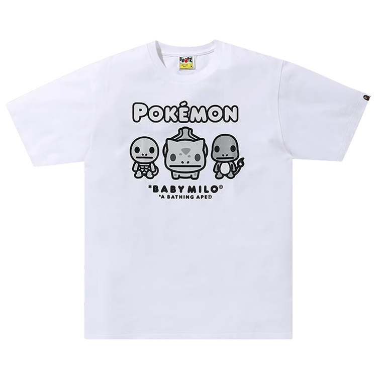 BAPE Baby Milo x Pokemon Monotone Starters Tee #3 "White"