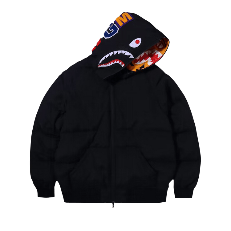 BAPE Shark x Tiger Hoodie Down Jacket "Black"