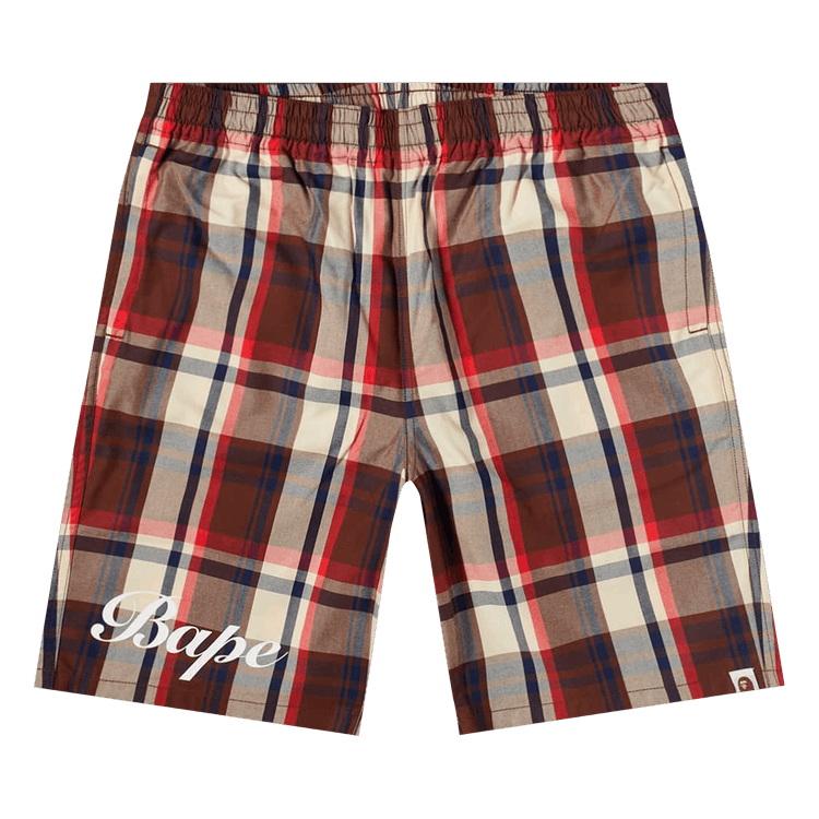 BAPE Check Shorts "Red"
