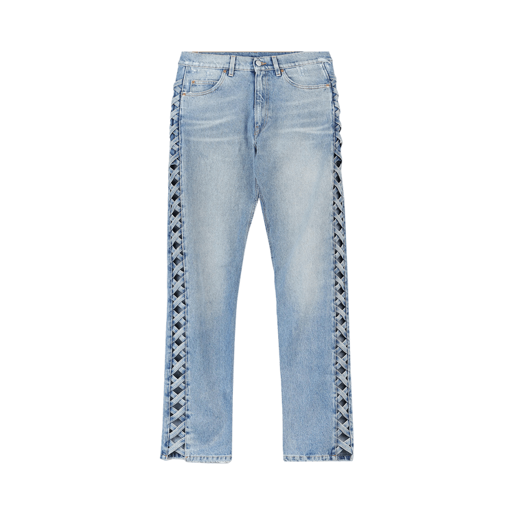 Martine Rose Cross Hatch Jean "Blue Wash"