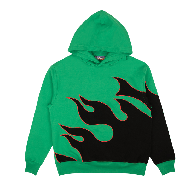 Just Don Graphic Flame Hoodie Sweatshirt "Green"