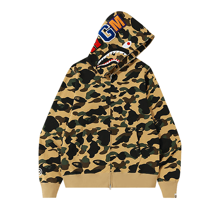 BAPE 1st Camo Shark Full Zip Hoodie "Yellow"