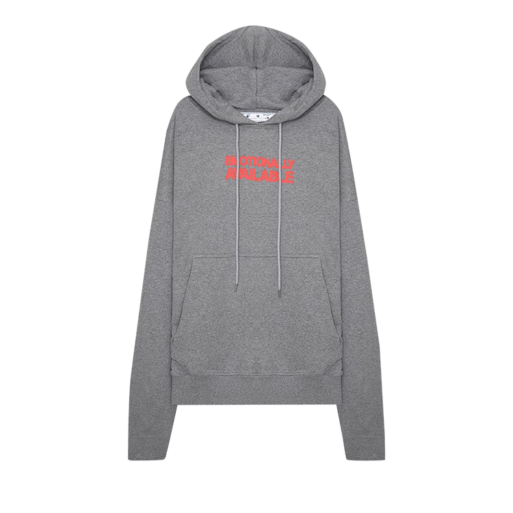 Off-White Slogan Print Hoodie "Grey"