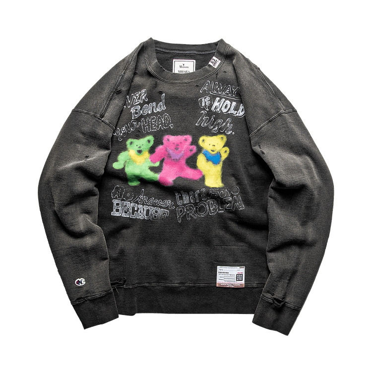 Maison Mihara Yasuhiro Distressed Graffiti Pullover "Black"