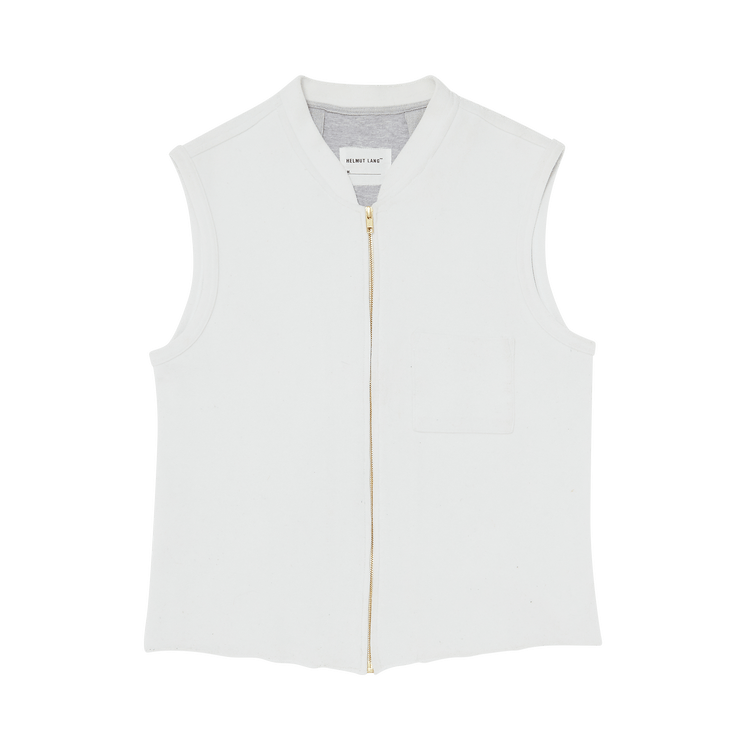 Vintage Helmut Lang Bonded Jersey Bondage Bomber Vest With Harness Straps "White"