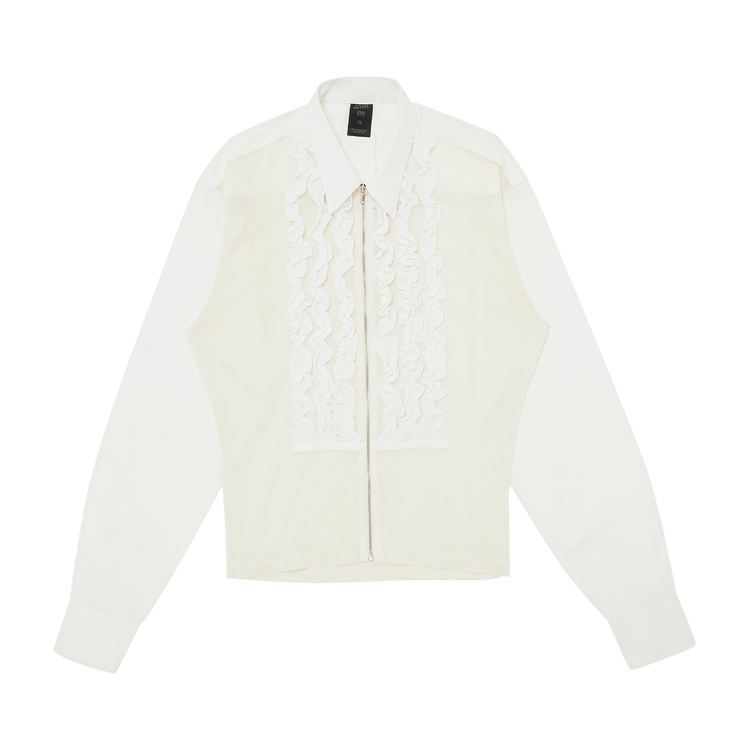 Vintage Jean Paul Gaultier Ruffle Tuxedo Shirt "White"
