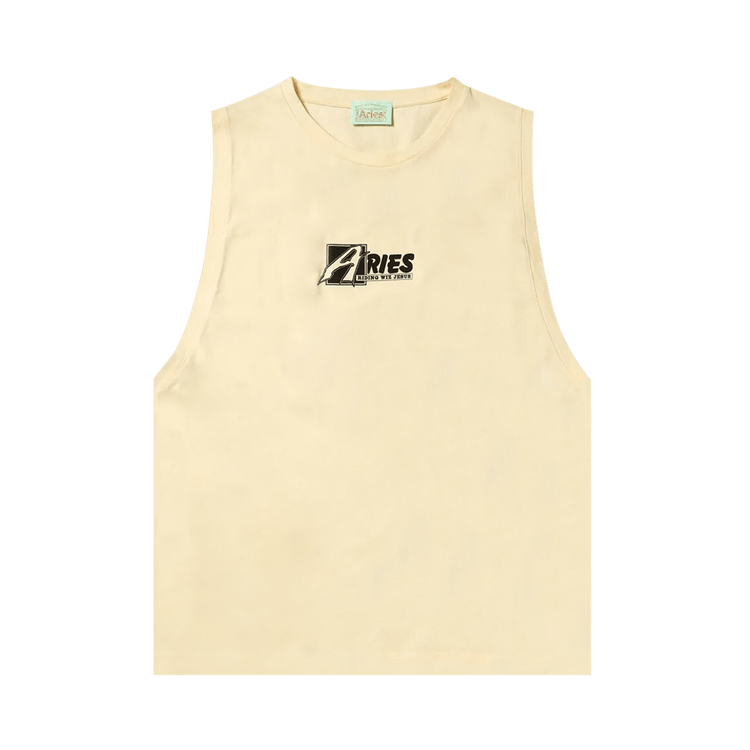Aries Fearless Low Armhole Vest "Alabaster"