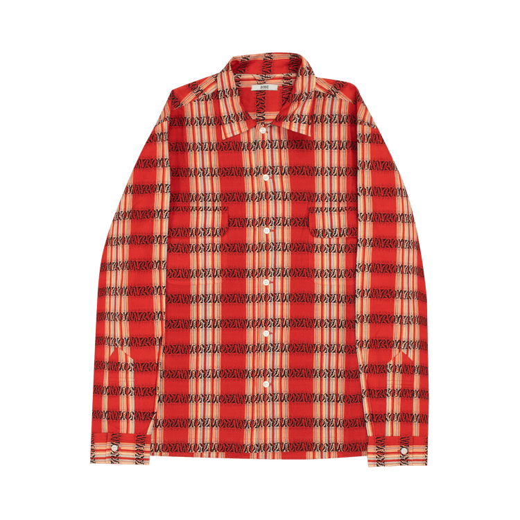 Bode Curran Stripe Long-Sleeve Shirt "Red/Multicolor"