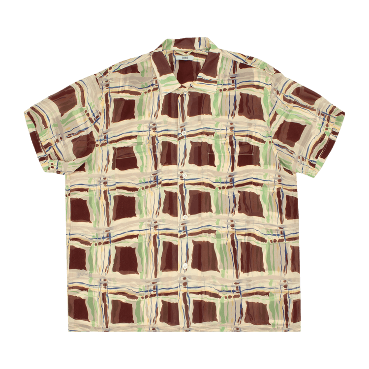 Bode Ripple Plaid Short-Sleeve Shirt "Brown/Multicolor"