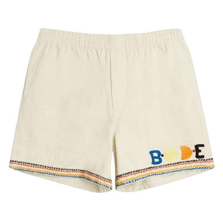 Bode Donkey Party Rugby Short "Ecru/Multicolor"