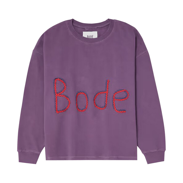 Bode Rickrack Namesake Crewneck "Purple"