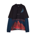 Lanvin Sci-Fi Prt Layered Hoodie "Black"
