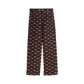 Lanvin Art Deco Embroidered Straight Leg Denim "Navy Blue/Orange"