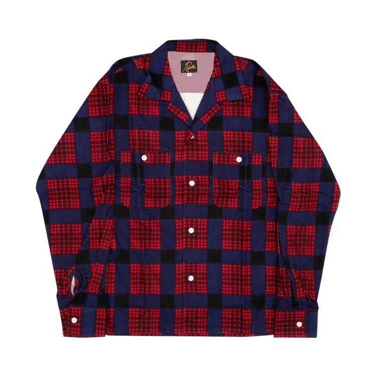 Needles One Up Shirt "Navy/Red"