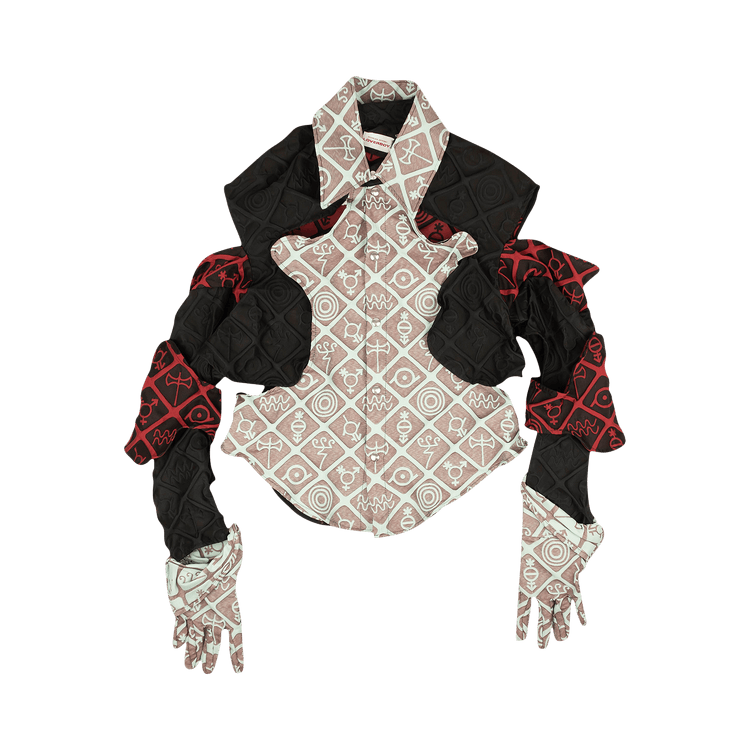 Charles Jeffrey Loverboy Multi Armour Open Snap Glove Shirt "Multicolor"