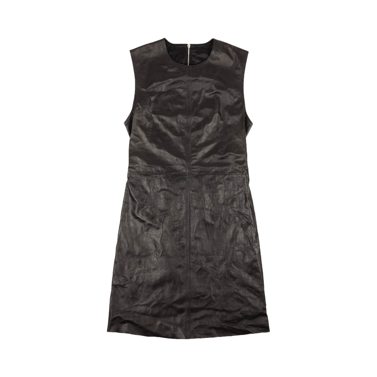 Helmut Lang Leather Open Back Dress "Black"