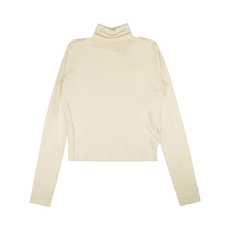 Helmut Lang Short-Sleeve Twist Silk Blend Turtleneck "White"