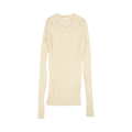 Helmut Lang Ribbed Crewneck Wool Sweater "White"