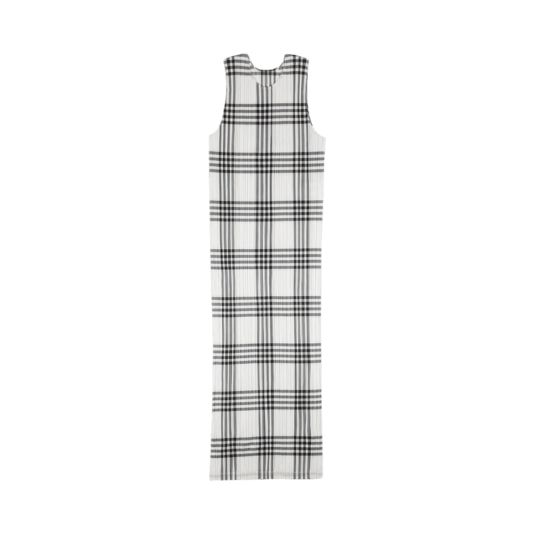 Issey Miyake Check Pleated Dress "Grey"