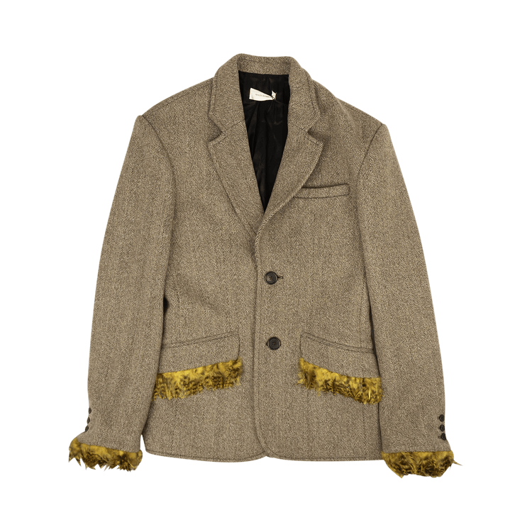 Wales Bonner Tailo Feather Detail Jacket "Brown"