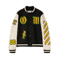 Off-White Graphics Leather Varsity "Black/Yellow"