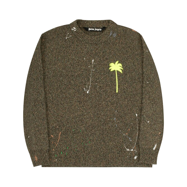 Palm Angels PXP Painted Sweater "Military Green"