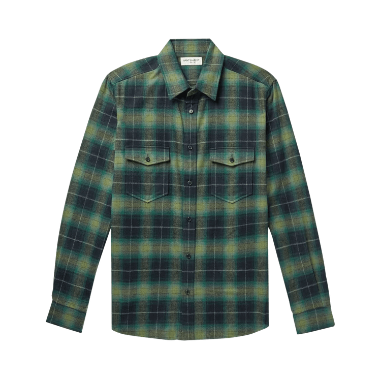 Saint Laurent Oversized Shirt "Green/Black/White"