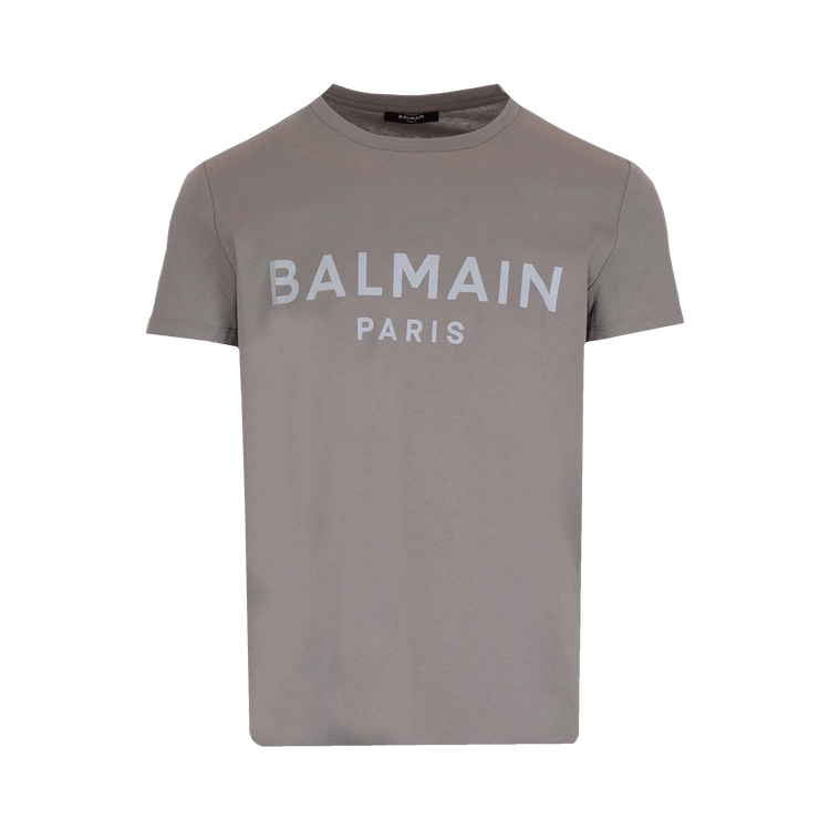 Balmain Printed T-Shirt "Gris Fonce/Blau Clair"