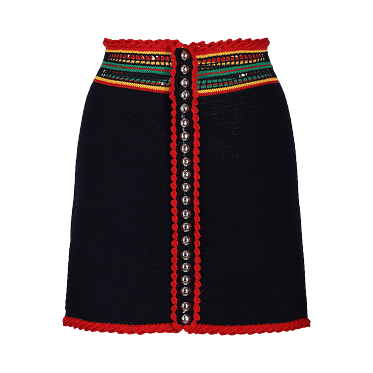 Rabanne Crochet Mini Skirt "Navy"