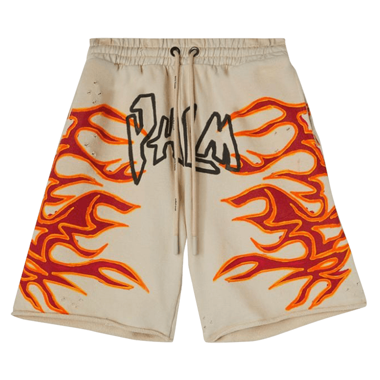 Palm Angels GD Graffiti Flames Sweatshort "Off White"