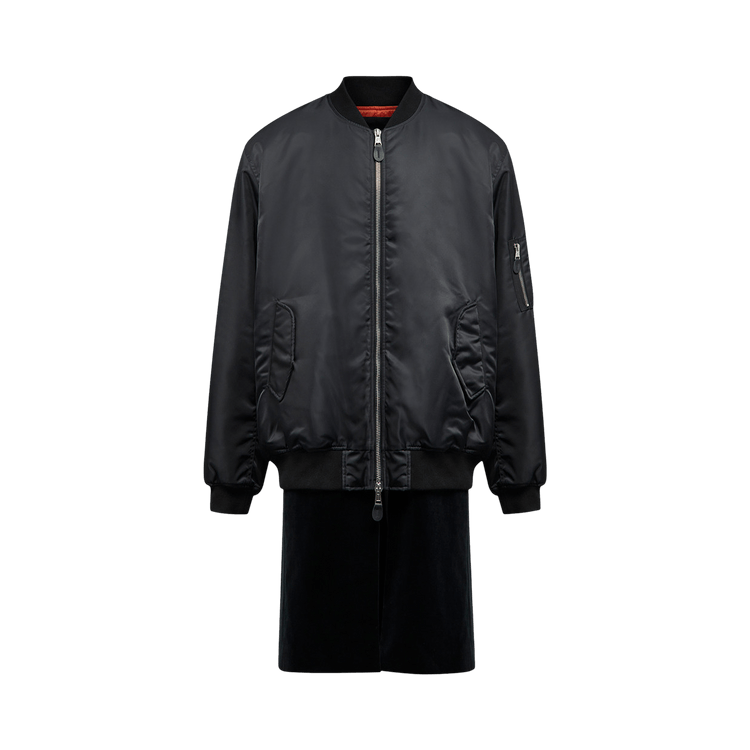 Raf Simons Bomber With Elongated Undercoat Ghost Print "Black"