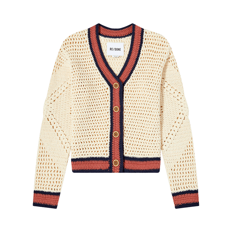 RE/DONE 50s V-Neck Cardigan "Linen/Multicolor"