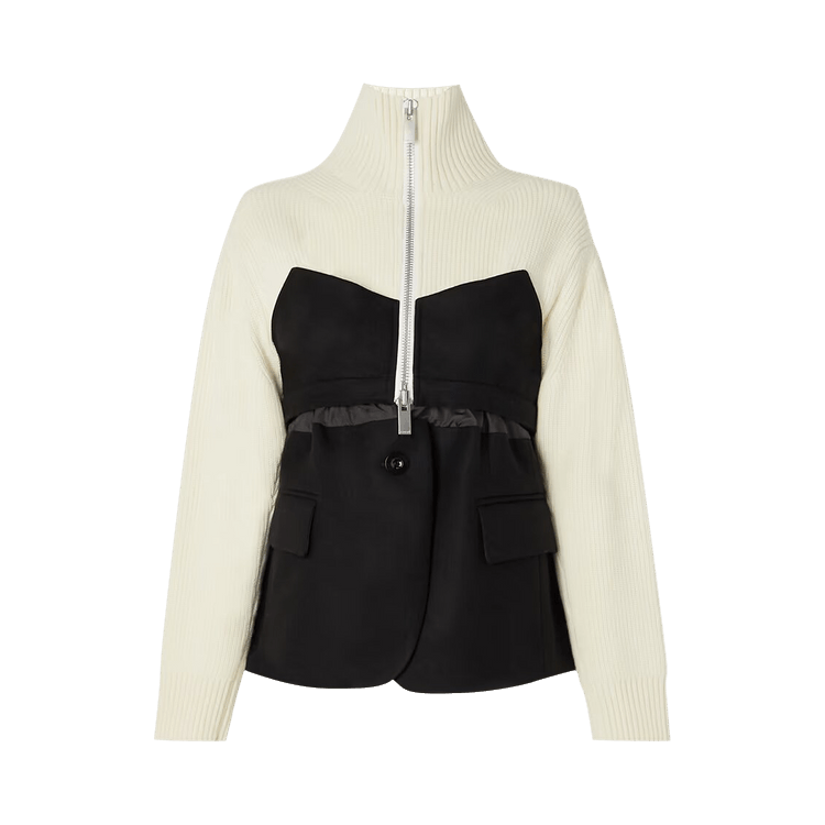 Sacai Knit Jacket "Off White/Black"