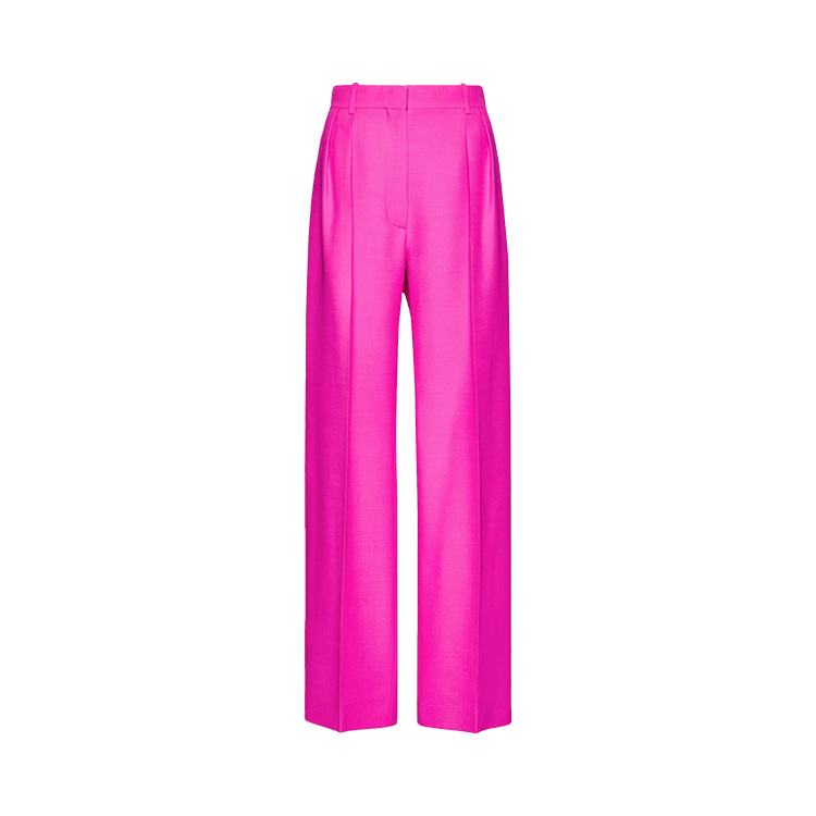 Valentino Crepe Couture Straight Leg Trousers "Pink"