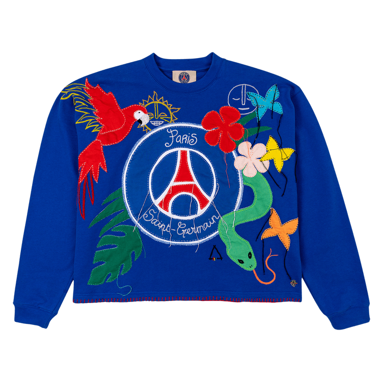 Paris Saint-Germain x Esteban Cortázar PSG Logo Patchwork Embroidered Sweatshirt "Blue"