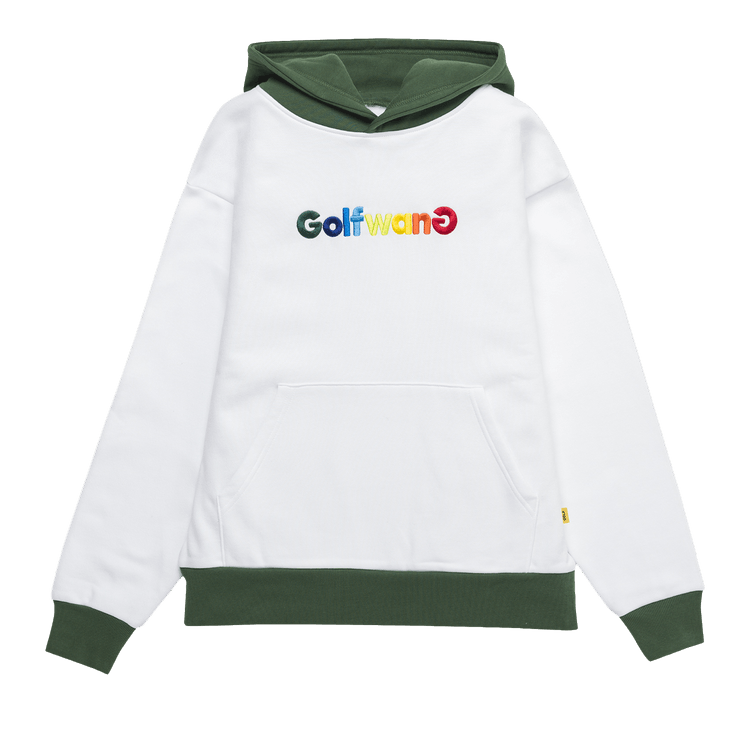 GOLF WANG Embroidered Happy Logo Hoodie "White/Green"