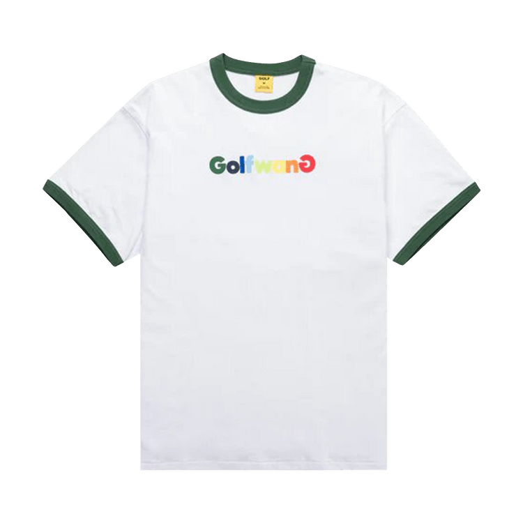 GOLF WANG Happy Logo Ringer Tee "White/Green"