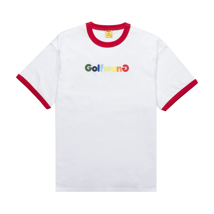 GOLF WANG Happy Logo Ringer Tee "White/Red"